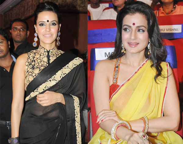 Ameesha Patel and Neha Dhupia go Bengali!